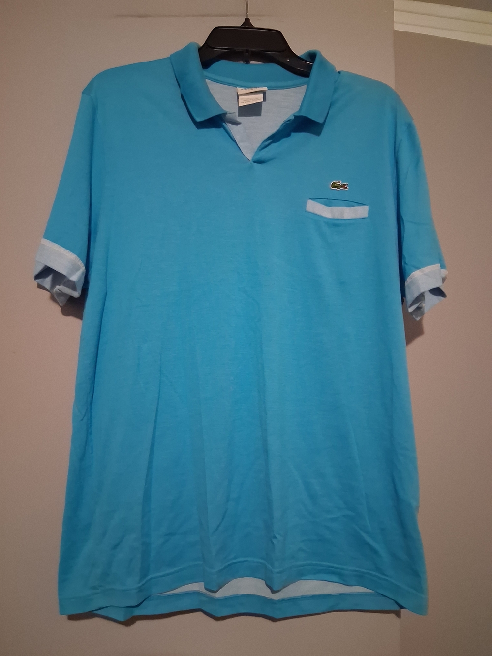 Lacoste Men's Bright Turquoise Polo with Contrast Trim